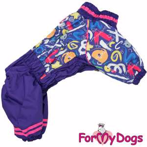 Комбинезон утепленный для собак для девочек рB1 спинка 40см фиолетовый Formydogs для собак