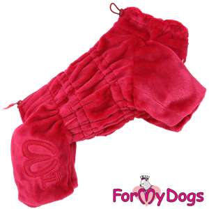 Комбинезон-шубка утепленный для собак для девочек р14 спинка 30см красный Formydogs