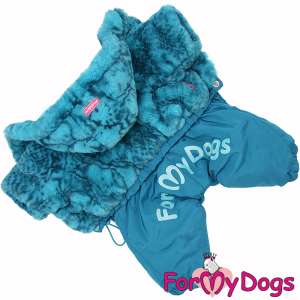 Комбинезон-шубка утепленный для собак для мальчиков р10 спинка 24см синий Formydogs