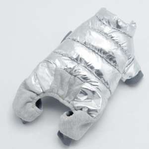 Комбинезон утепленный Космонавт р10 спинка 25см серебряный для собак
