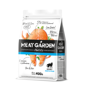 Мит Гарден/Meat Garden Basic Низкозерновой корм для кошек Лосось/Креветки 400гр*20