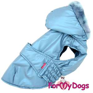 Куртка утепленная для собак р18 спинка 36см голубой металлик Formydogs