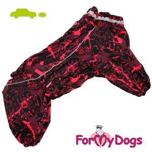 Комбинезон утепленный для собак для девочек рA3 спинка 40см красно-черный Formydogs для собак