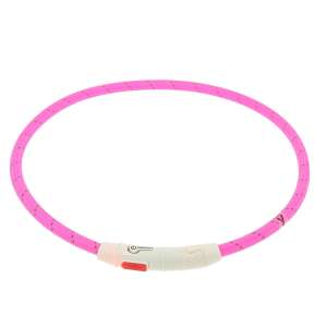 Ошейник светящийся с USB-зарядным устройством, розовый Каскад