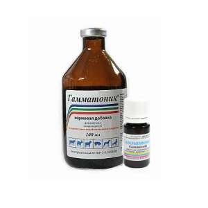 Гамматоник 10 мл пероральный (комплексный витаминно-аминокислотный препарат) для с/х животных