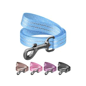Поводок для собак хлопковый 1,5*300см светоотражающий голубой WauDog Коллар/Collar для собак