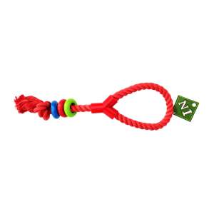 Игрушка для собак Грейфер с петлей и цветным кольцом красный 42см Уют