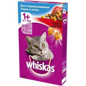 Вискас/Whiskas 350гр корм для кошек стерилизованных говядина *10 для кошек