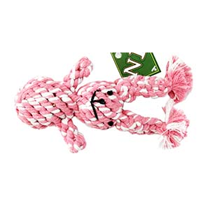 Игрушка для собак Грейфер в форме зайца розовый/белый 23см Уют