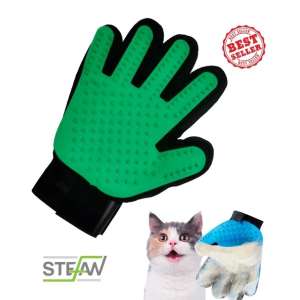 Перчатка массажная для вычесывания шерсти зеленая 23*17см PMG-1201GR Штефан/Stefan для собак