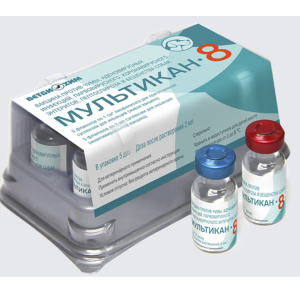 Мультикан - 8 1 доза *5  (чума, аденовирус, парвовир.и коронавир. энтерит, лептоспироз, бешенство)