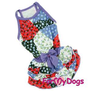 Платье для собак р16, спинка 33см Пэчворк фиолетовое Formydogs для собак