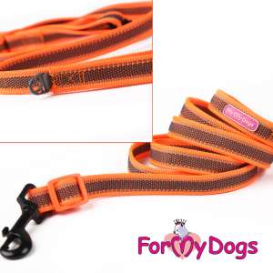 Поводок для собак светоотражающий рL оранжевый 2,5*180см Formydogs