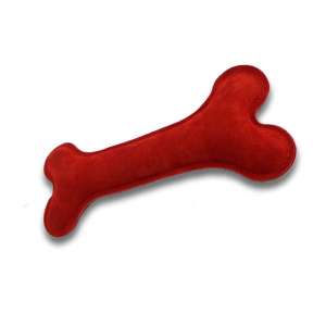 Игрушка для собак Кость натуральная кожа велюр красная PETTO