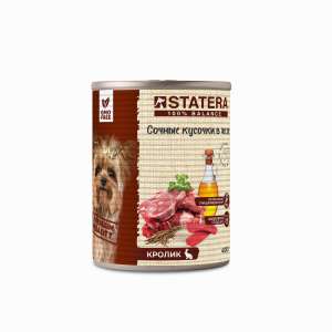 Статера/Statera конс. корм для собак сочные кусочки в желе с кроликом 400гр*6