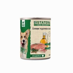 Статера/Statera конс. корм для собак сочные кусочки в желе с индейкой 400гр*6 для собак