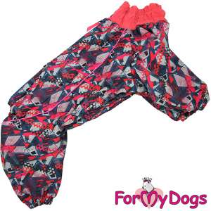 Комбинезон утепленный для собак для девочек рС2 спинка 60см синий/розовый Formydogs