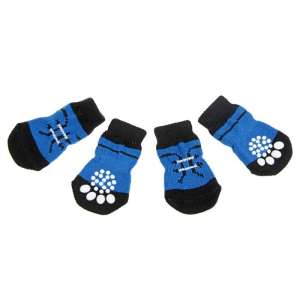 Носки для собак нескользящие Шнурки рS 2,5/3,5*6см набор 4шт Пижон