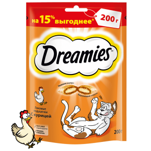 Дримс/Dreamies 200гр лакомство для кошек с курицей