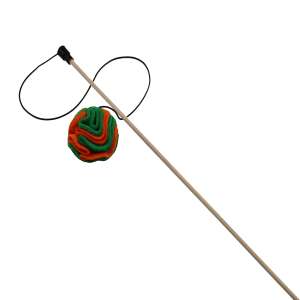 Игрушка для кошек дразнилка Мячик нюхательный с мятой 5,5см оранжевый/зеленый GoSi
