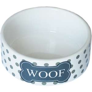 Миска керамическая Woof 440мл бело-черная 12,5*5см Уют для собак