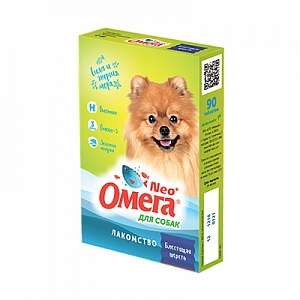 Омега-Нео + для собак Блестящая шерсть (биотин, зеленые мидии, омега3) 90 таб