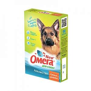 Омега-Нео + для собак Крепкое здоровье (морские водоросли, зеленые мидии, омега3) 90 таб для собак