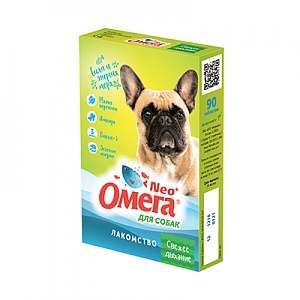 Омега-Нео + для собак Свежее дыхание (с мятой и имбирем) 90 таб для собак