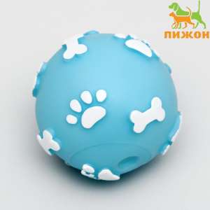 Игрушка для собак Мяч пищащий Лапки 5,5см голубой Пижон