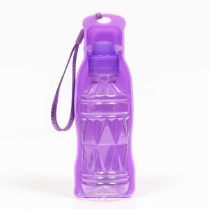 Поилка дорожная с фигурной бутылочкой 250мл фиолетовая Пижон