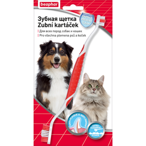 Беафар зубная щетка двойная для кошек и  собак на блистере для собак
