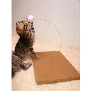 Игрушка для кошек удочка с шариком на основании когтеточке 19*29см Антицарапки