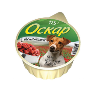 Оскар конс корм для собак Мясная Телятина 125г*16 для собак