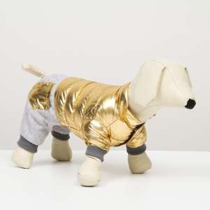 Комбинезон утепленный Космонавт р10 спинка 25см золотой для собак
