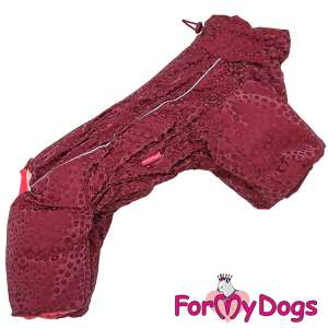 Комбинезон утепленный для собак для девочек р18 спинка 36см бордовый Formydogs