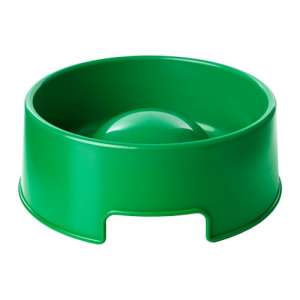 Миска пластиковая для медленного кормления с ручками зеленая 1,2л 8*21см Лурвиг
