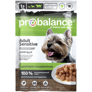 Пробаланс/Probalance Sensitive пауч корм для собак чувствительное пищеварение 85гр*25