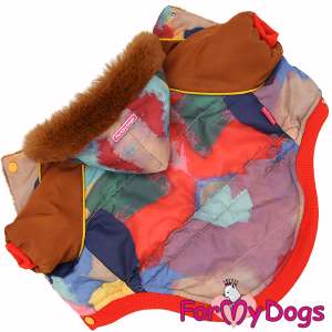 Куртка утепленная для собак р16 спинка 33см коричневая с рукавами Formydogs