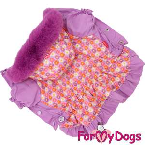 Куртка утепленная для собак р16 спинка 33см розовая/фиолетовая Formydogs
