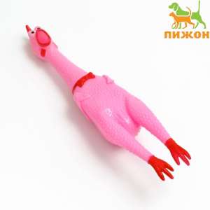 Игрушка для собак пищащая Задумчивая курица XL 41см розовая Пижон
