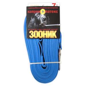 Поводок капроновый с латексной нитью 7м*20мм синий Зооник для собак
