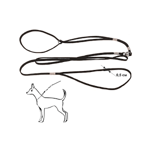 Ринговка шнур черная 5мм с кольцом для собак