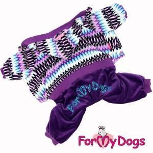Костюм велюровый для собак р18, спинка 36см фиолетовый Formydogs