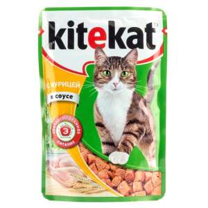 Китекет/Kitekat пауч корм для кошек курица/соус 85гр*28