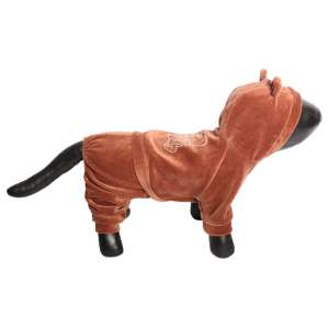 Комбинезон велюровый Bear с капюшоном рL спинка 29см коричневый LION для собак