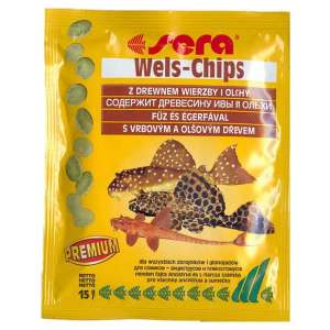 Sera Wels-Chips Nature корм для сомиков глубоководных анциструсов и плекостомусов 15гр для рыб