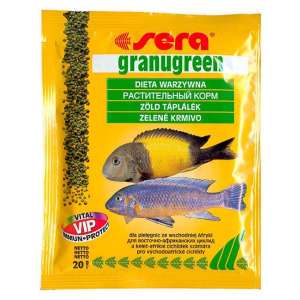 Sera Granugreen Nature корм для рыб цихлид гранулы 20гр для рыб