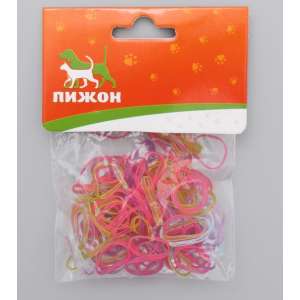 Набор резинок для собак Пастель 100шт цвет в ассортименте Пижон для собак