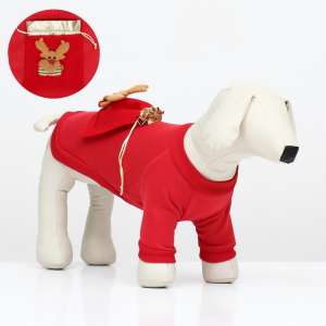 Кофта для собак новогодняя Подарок рL спинка 30см красная Пижон для собак