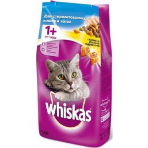 Вискас/Whiskas 1,9кг корм для кошек стерилизованных подушечки курица   для кошек